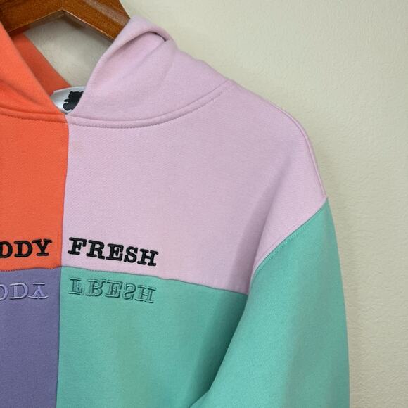 TEDDY FRESH Unisex Size M Colorblock Hoodie Orange,Pink,Purple, Mint Oversized - Picture 5 of 15
